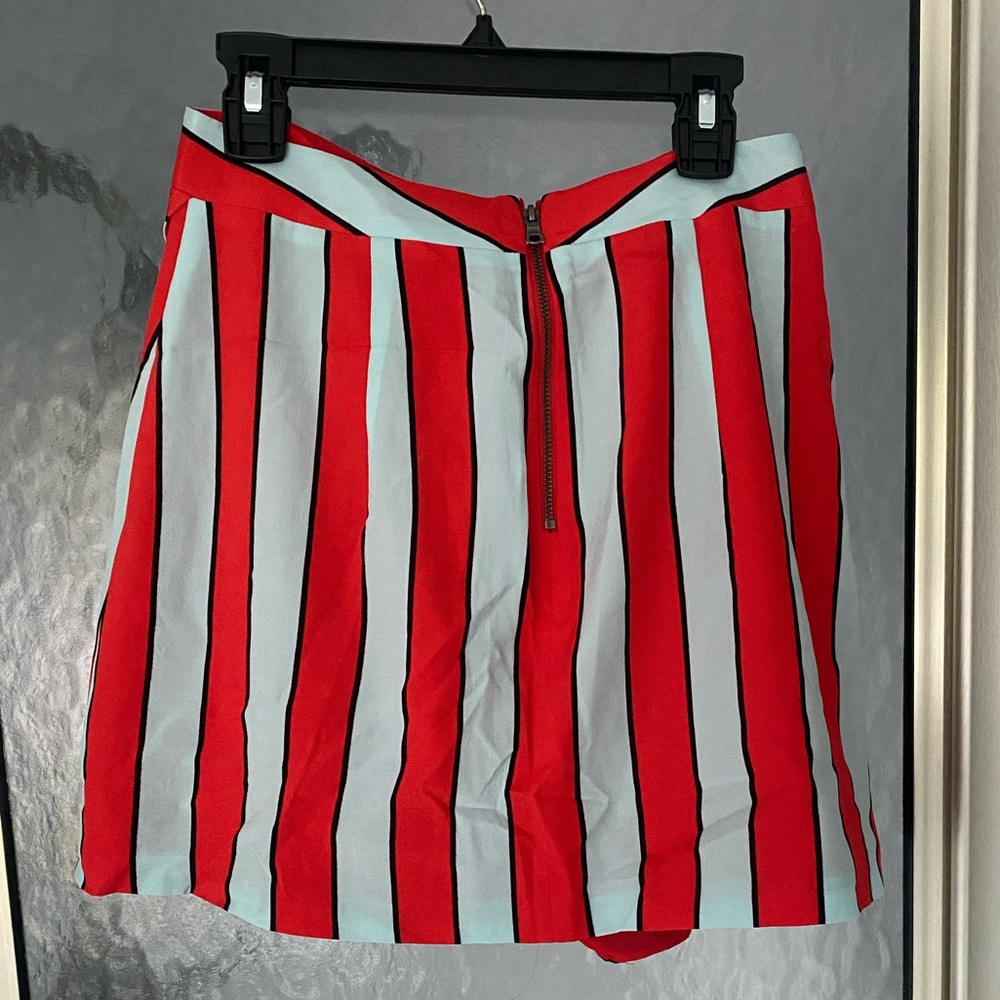 Alice & Olivia Nicky Silk Striped Mini Skirt - image 4